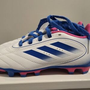 Kids Adidas Pink White and Blue Shoes Soccer Cleats Size 12